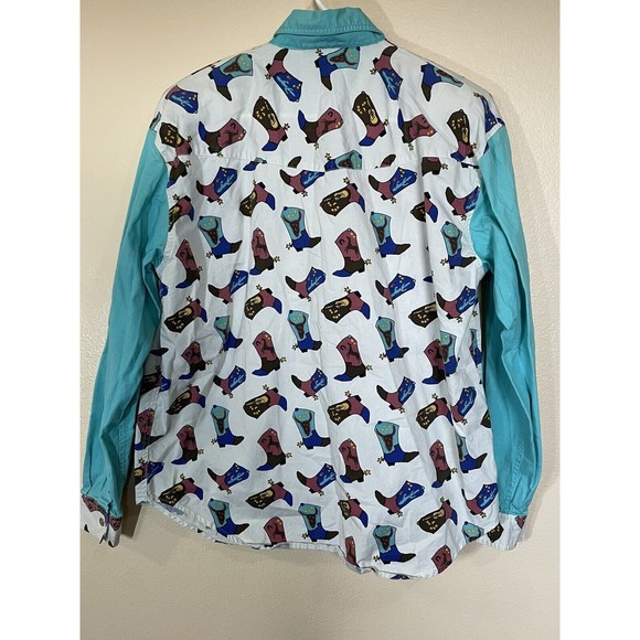 Cheyenne Outfitters Women’s Shirt Vintage Boot Pattern Size M - Picture 7 of 7